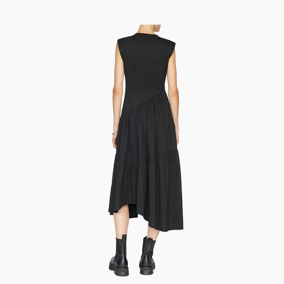 Frame Cotton Asymmetric Tiered Midi-Dress - Picture 2 of 7